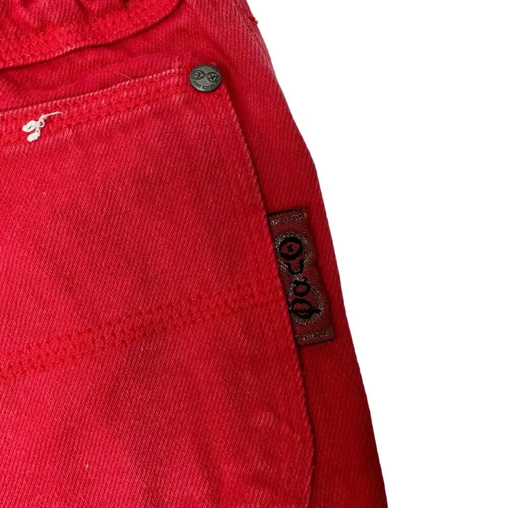 Vintage 90s Girls Shorts Size‎ 4T Red Denim 100% Cotton